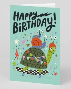 Turtle and Snail Skateboard Birthday Card | Ohh Deer