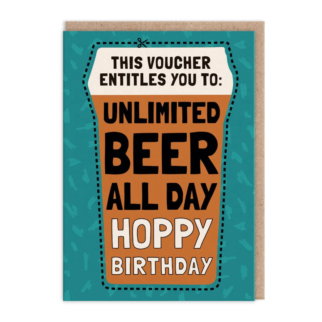 Unlimited Beer Voucher Birthday Card