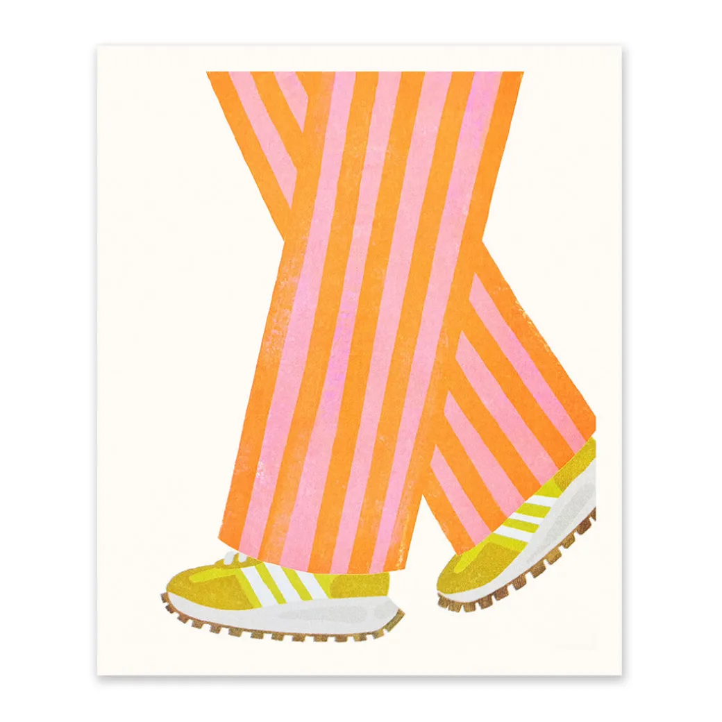 Walking Stripes Riso Print (12x10)