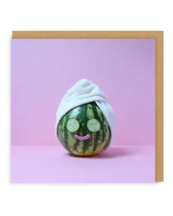 Watermelon Spa Square Greeting Card