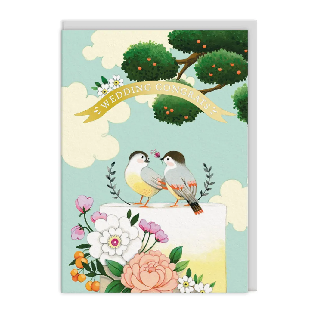 Wedding Congrats Birds Greeting Card