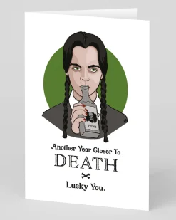 Wednesday Addams Closer To Death Birthday Card | Ohh Deer